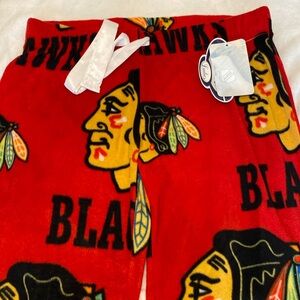 6/$20 NWT Chicago Blackhawks NHL.COM Licensed Sleepwear Pants with tie L